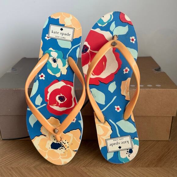 Kate Spade Floral Slides Women Flip Flops Sandal  - SZ 8 - Picture 1 of 8